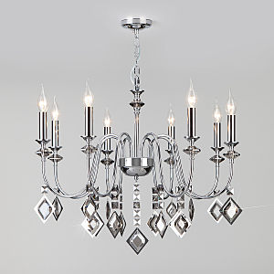 Подвесная люстра Telao 10120/8 хром/дымчатый хрусталь Strotskis Smart (10110/8)