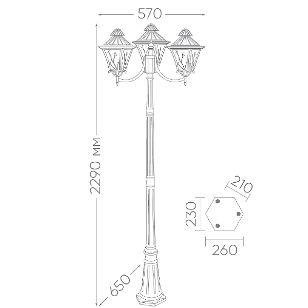 Столб фонарный уличный Палермо 11646