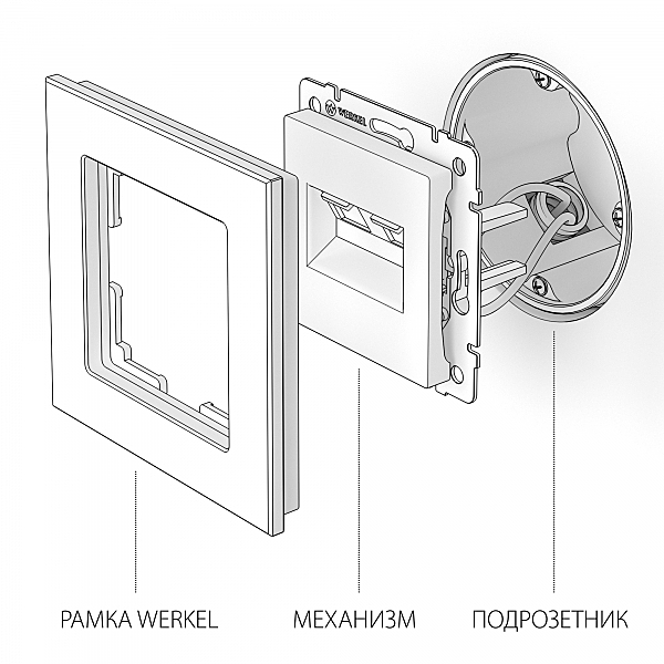 Розетка W1181106/ Розетка двойная Ethernet RJ-45 (серебряный)