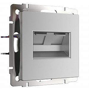 Розетка W1181106/ Розетка двойная Ethernet RJ-45 (серебряный)