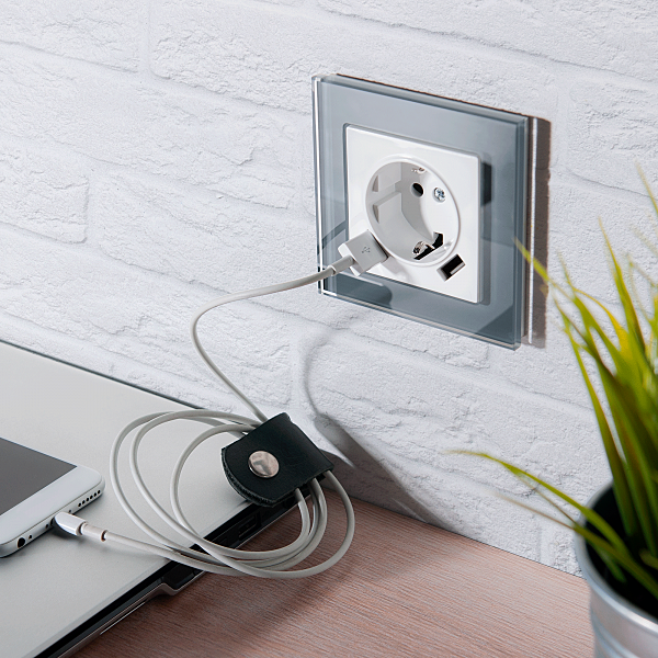 Рамка W0011115/ Рамка на 1 пост Favorit (серый,стекло)