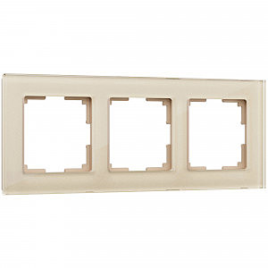 Рамка W0031111/ Рамка на 3 поста Favorit (шампань,стекло)