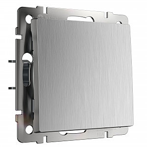 Выключатель W1110009/ Выключатель одноклавишный (cеребряный рифленый)