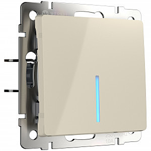 Выключатель W1112103/ Выключатель одноклавишный проходной с подсветкой (слоновая кость)