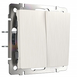 Выключатель W1120013/ Выключатель двухклавишный (перламутровый рифленый)