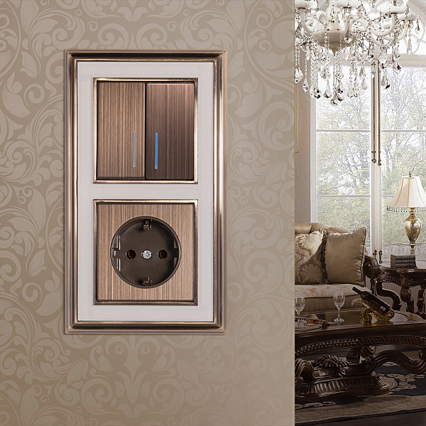 Накладка на механизм W1179012/ Накладка для розетки IP20 (бронзовый)