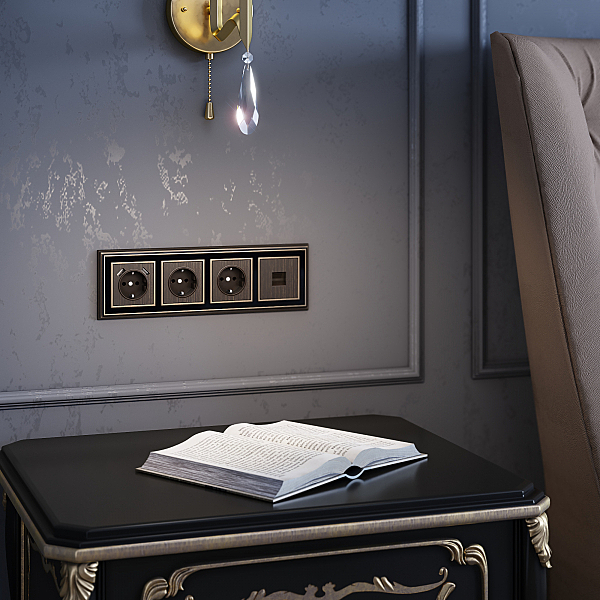 Накладка на механизм W1179012/ Накладка для розетки IP20 (бронзовый)