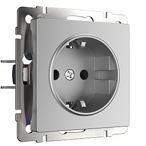 Розетка W1171006/ Розетка с заземлением (серебряный)