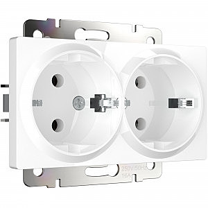 Розетка W1172001/ Розетка двойная с заземлением (белый)