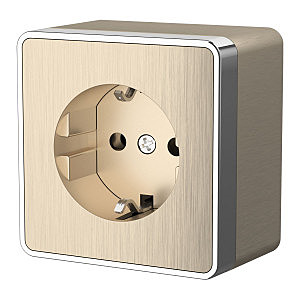 Розетка W5071010/ Розетка с заземлением Gallant (шампань рифленый)