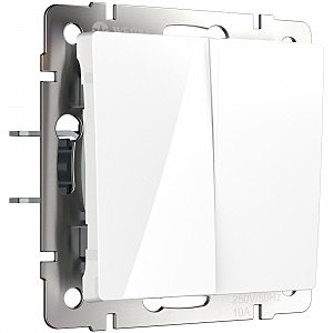 Выключатель W1120001/ Выключатель двухклавишный (белый)
