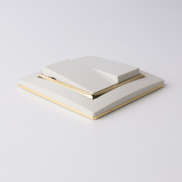 Выключатель W1122003/ Выключатель двухклавишный проходной (слоновая кость)