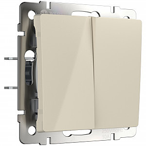 Выключатель W1122003/ Выключатель двухклавишный проходной (слоновая кость)