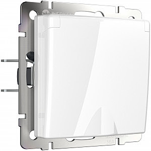 Розетка W1171201/ Розетка влагозащ. с зазем. с защит. крышкой и шторками (белый)