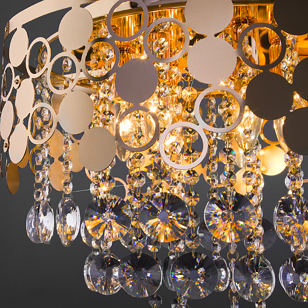 Подвесная люстра Lianna 10123/6 золото/прозрачный хрусталь Strotskis Smart (10114/6)