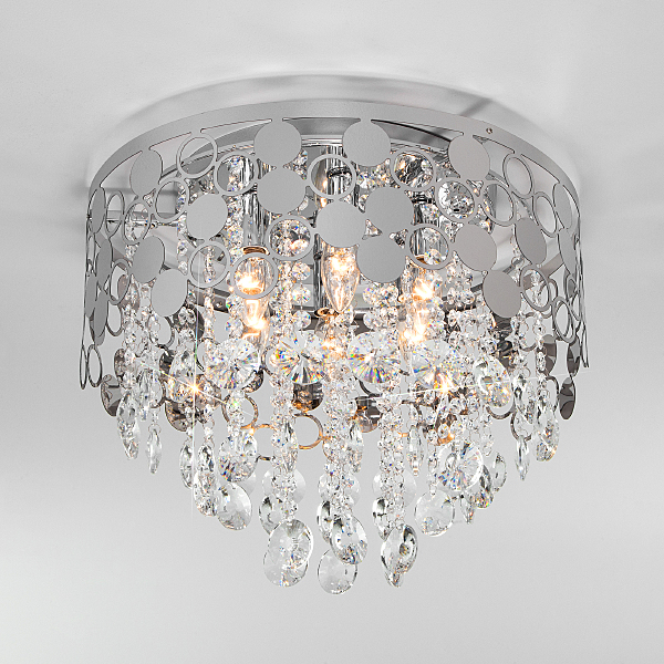 Подвесная люстра Lianna 10123/6 хром/прозрачный хрусталь Strotskis Smart (10114/6)