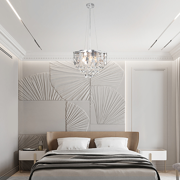 Подвесная люстра Lianna 10123/6 хром/прозрачный хрусталь Strotskis Smart (10114/6)