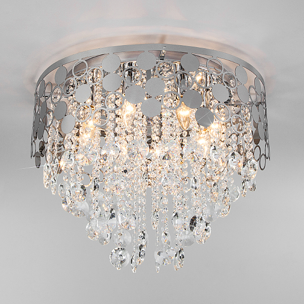 Подвесная люстра Lianna 10123/8 хром/прозрачный хрусталь Strotskis Smart (10114/8)
