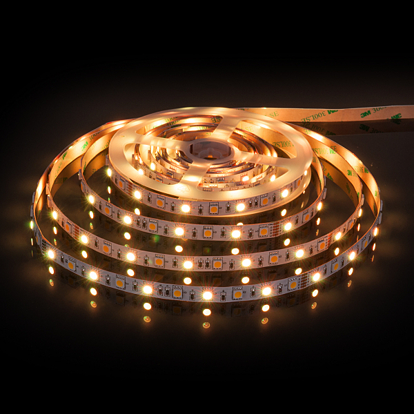 LED лента Лента светодиодная 60Led 14,4W IP20 RGB 3300K теплый белый (5050+5050 24V 60Led 14,4W IP20 RGBW)