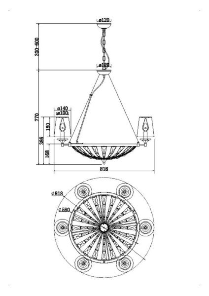Подвесная люстра Pantheon H021PL-06CH
