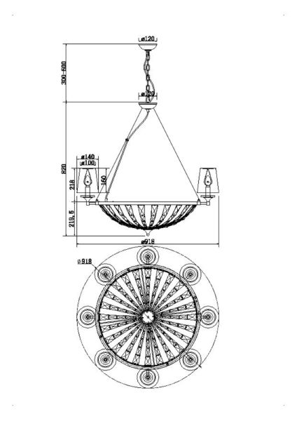 Подвесная люстра Pantheon H021PL-08CH