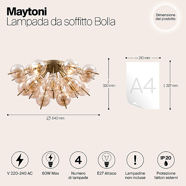 Потолочная люстра Bolla MOD133CL-04BS