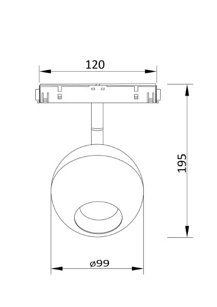 Трековый светильник Magnetic track system TR028-2-15W4K-B