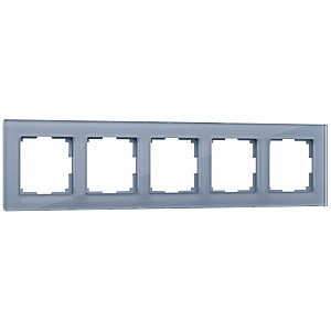 Рамка Favorit серый W0051115/ Рамка на 5 постов Favorit (серый,стекло)
