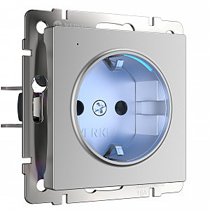 Розетка Встраиваемые механизмы серебряные W1171406/ Розетка с подсветкой (серебряный)