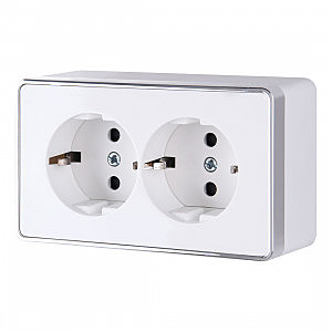 Розетка Накладные механизмы Gallant белые W5072101/ Розетка двойная с заземлением Gallant (белый)