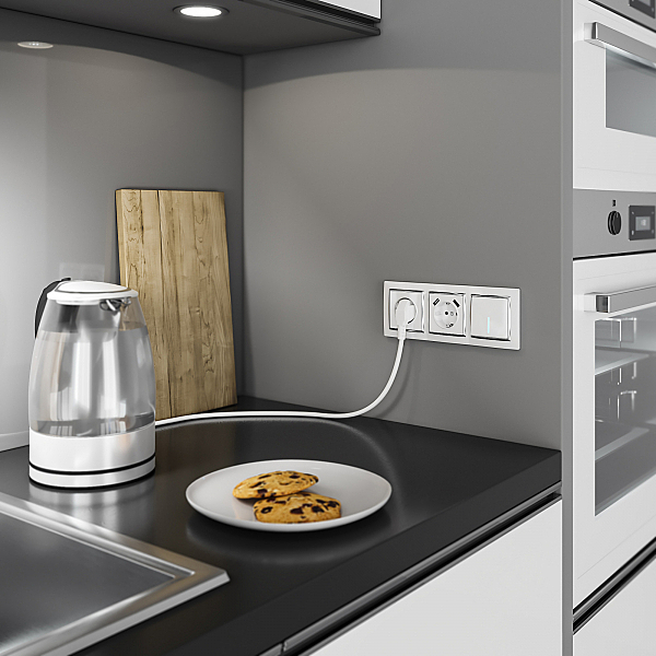 Рамка W0031901/ Рамка на 3 поста Snabb (белый/хром)