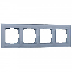 Рамка W0041115/ Рамка на 4 поста Favorit (серый,стекло)