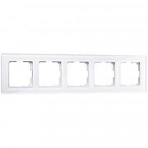 Рамка W0051101/ Рамка на 5 постов Favorit (белый,стекло)