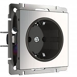 Розетка W1171002/ Розетка с заземлением (глянцевый никель)