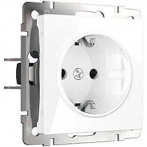 Розетка W1171301/ Розетка с заземлением, безвинтовой зажим (белый)