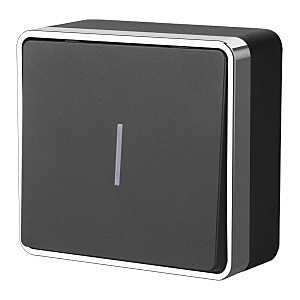 Выключатель W5010135/ Выключатель одноклавишный с подсветкой Gallant (черный/хром)