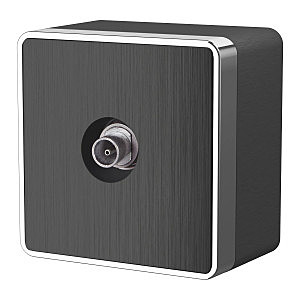 Розетка W5083004/ ТВ-розетка оконечная Gallant (графит рифленый)