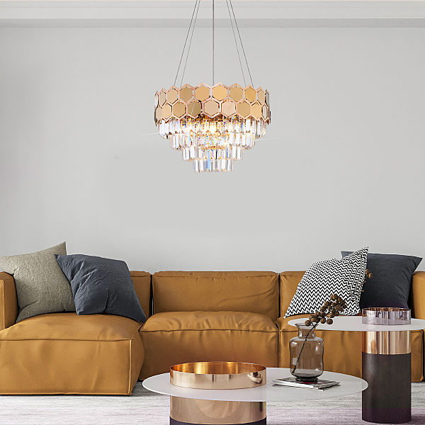 Подвесная люстра Ariana 10124/5 золото/прозрачный хрусталь Strotskis Smart (10113/5)