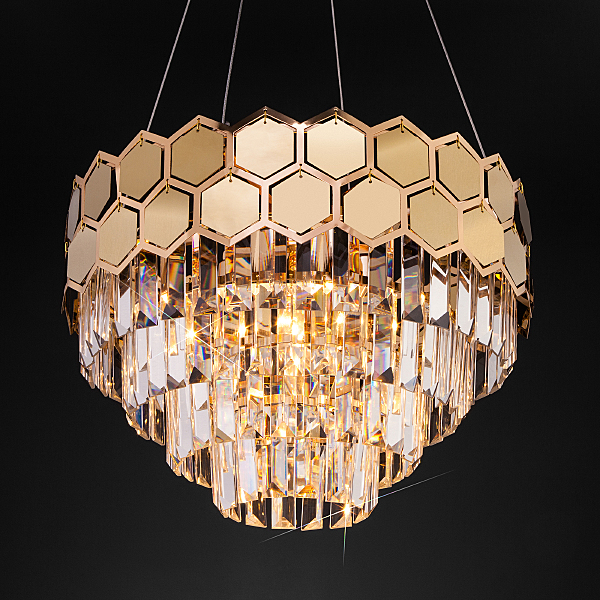 Подвесная люстра Ariana 10124/5 золото/прозрачный хрусталь Strotskis Smart (10113/5)