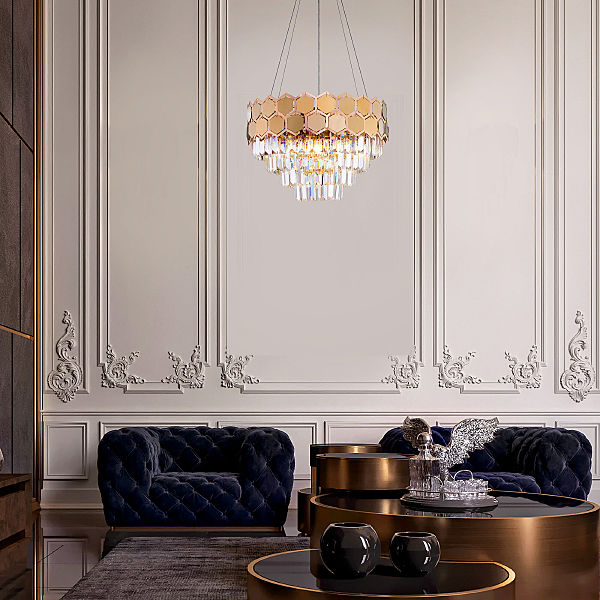 Подвесная люстра Ariana 10124/5 золото/прозрачный хрусталь Strotskis Smart (10113/5)