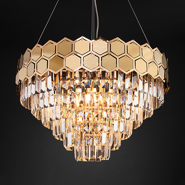 Подвесная люстра Ariana 10124/8 золото/прозрачный хрусталь Strotskis Smart (10113/8)