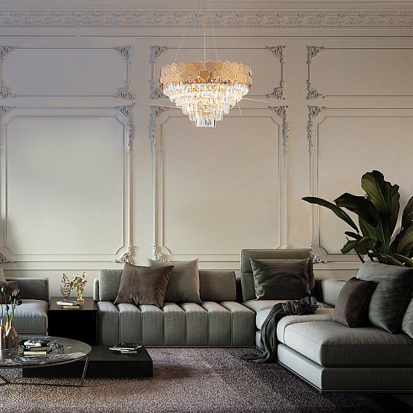 Подвесная люстра Ariana 10124/8 золото/прозрачный хрусталь Strotskis Smart (10113/8)