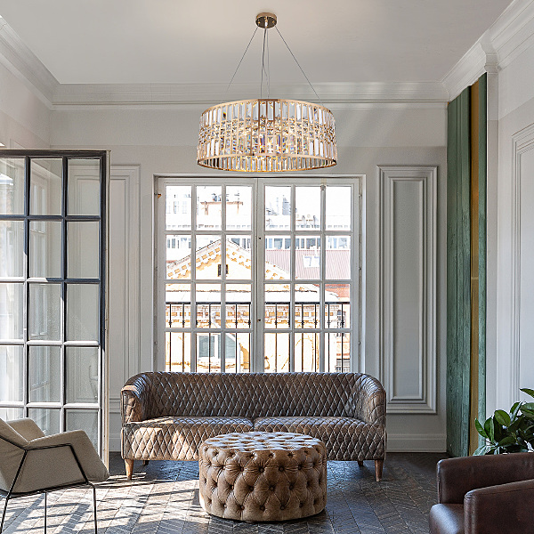 Подвесная люстра Lory 10125/8 золото/прозрачный хрусталь Strotskis Smart (10116/8)