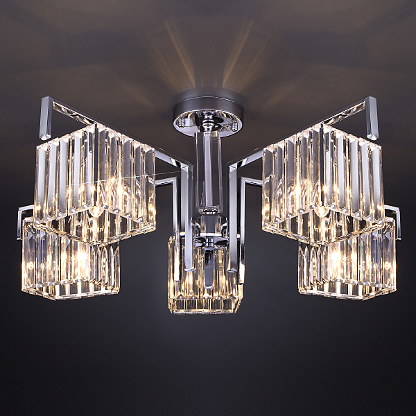 Потолочная люстра April 10126/5 хром/прозрачный хрусталь Strotskis Smart (10117/5)