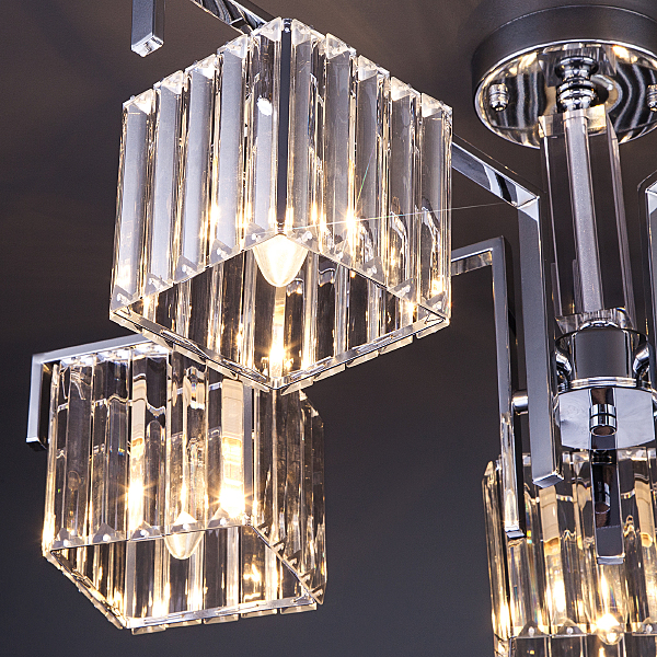 Потолочная люстра April 10126/5 хром/прозрачный хрусталь Strotskis Smart (10117/5)
