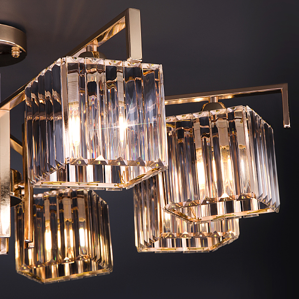 Потолочная люстра April 10126/8 золото/прозрачный хрусталь Strotskis Smart (10117/8)