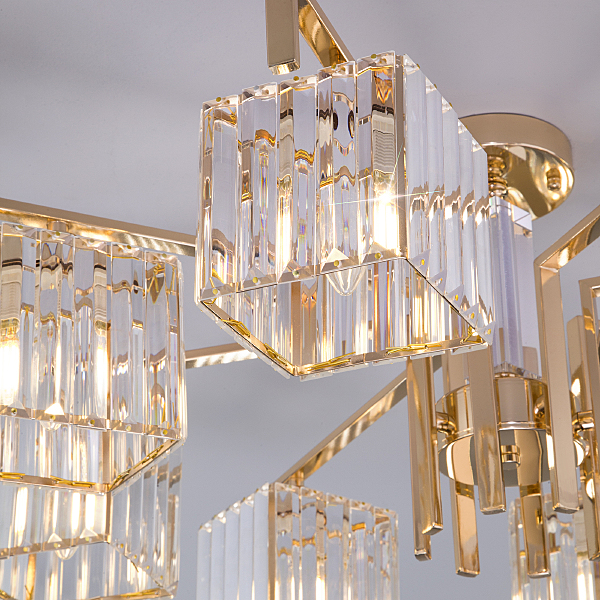 Потолочная люстра April 10126/8 золото/прозрачный хрусталь Strotskis Smart (10117/8)
