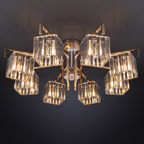 Потолочная люстра April 10126/8 золото/прозрачный хрусталь Strotskis Smart (10117/8)