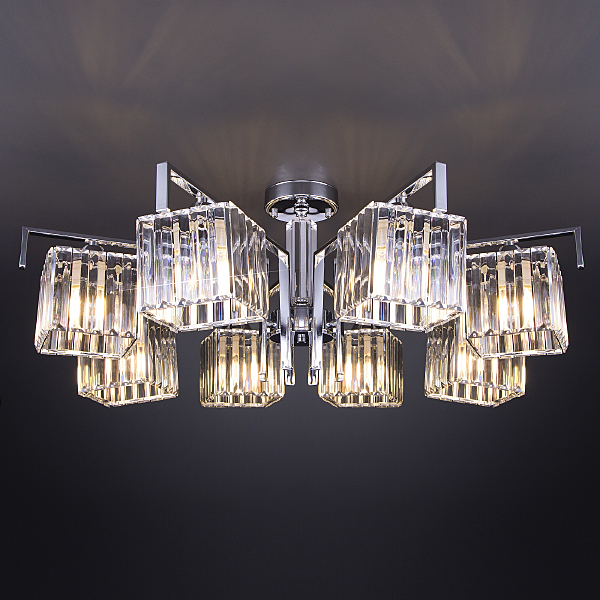 Потолочная люстра April 10126/8 хром/прозрачный хрусталь Strotskis Smart (10117/8)