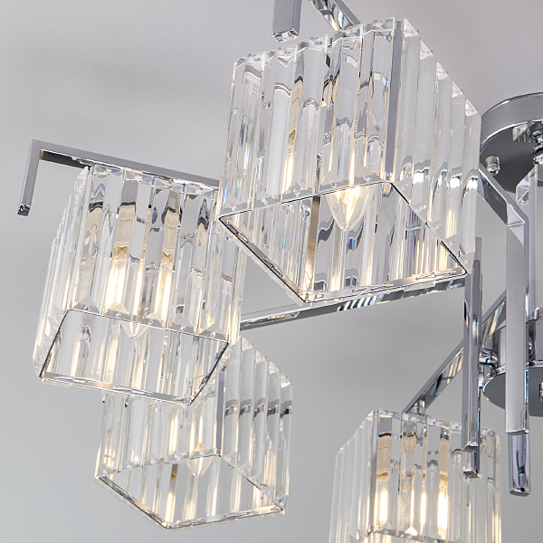 Потолочная люстра April 10126/8 хром/прозрачный хрусталь Strotskis Smart (10117/8)